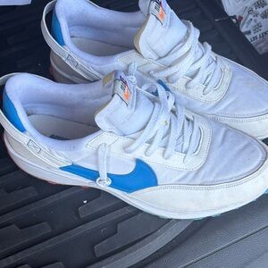 Nike White and Blue Athletic Shoes
